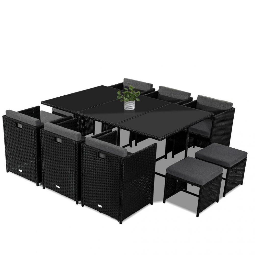 Bali 11 Piece Outdoor Dining Set-Black Price