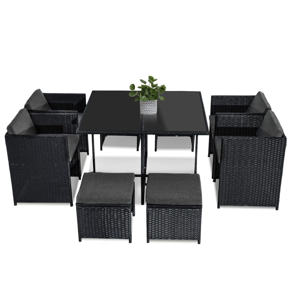Horrocks 8 Seater Outdoor Dining Set-Black Price