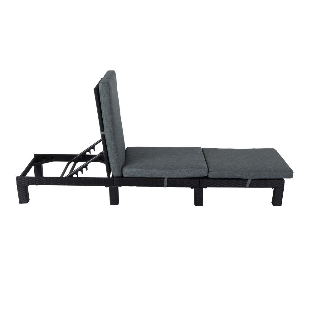 Black Rattan Sunbed with Adjustable Recline Price