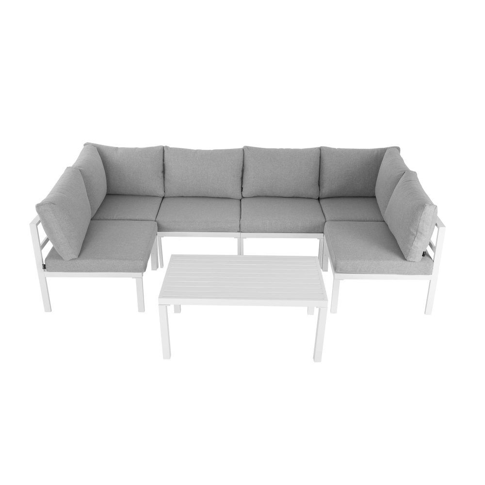 Outdoor White Modern 7 Piece Lounge Set Price