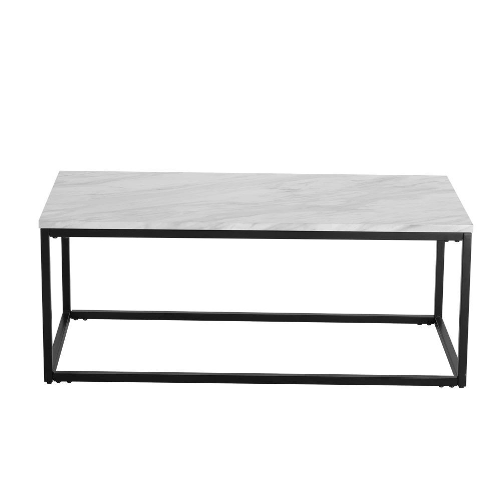 Industrial Style Marble Effect Rectangular Coffee Table Price