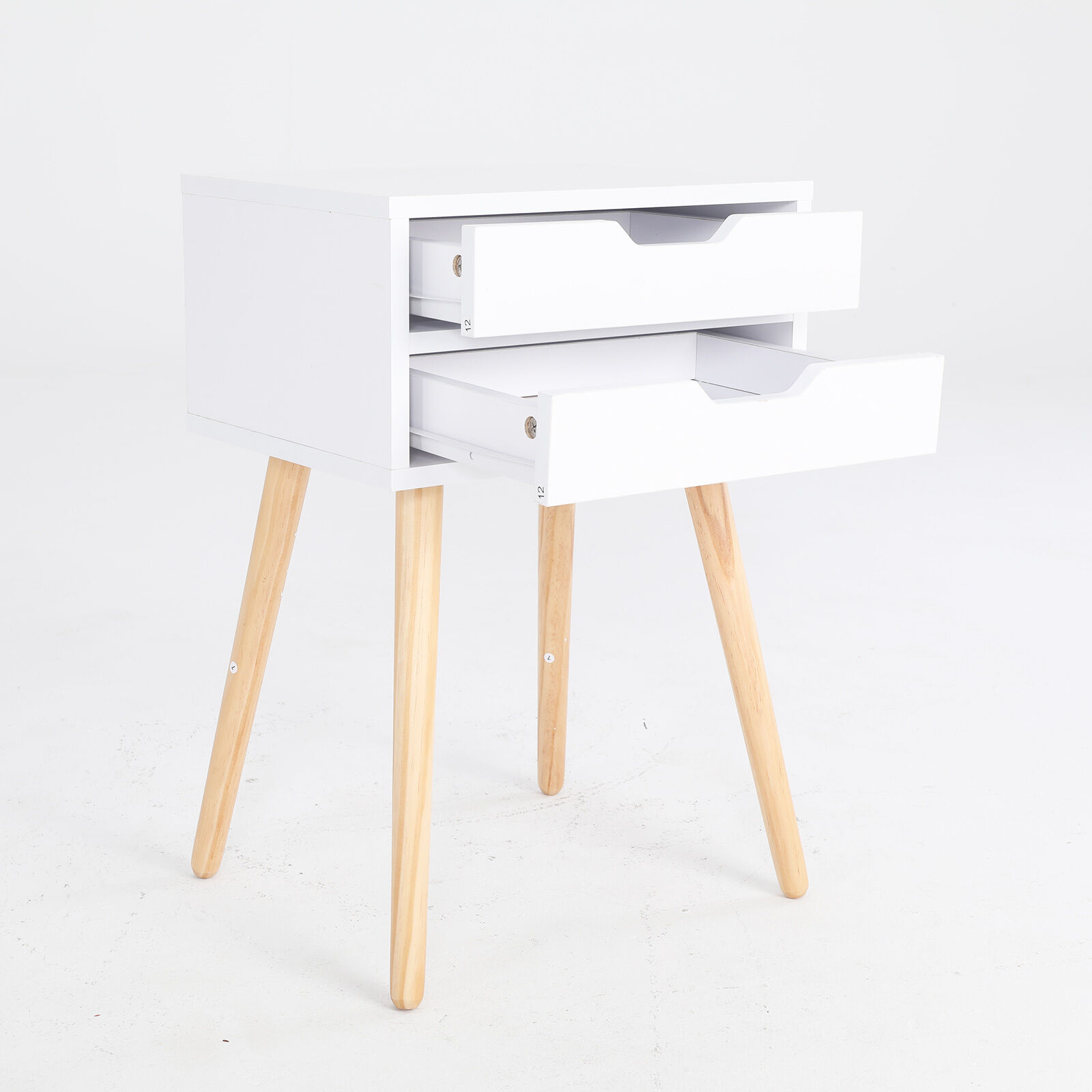 2X Bedside Table 2 Drawer Wood Leg Storage Cabinet Nightstand SUZY WHITE Price