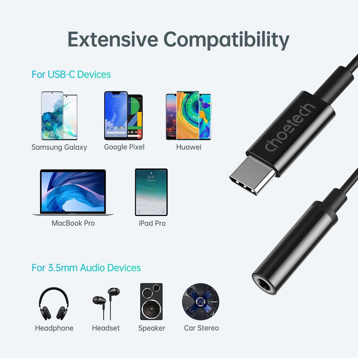 CHOETECH AUX003 USB-C To 3.5mm Headphone Adapter Price