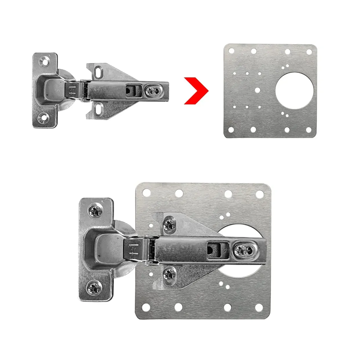 1 Pcs Kitchen Cupboard Door Cabinet Hinges Repair Plate Brackets Kit Fixing Screws Price