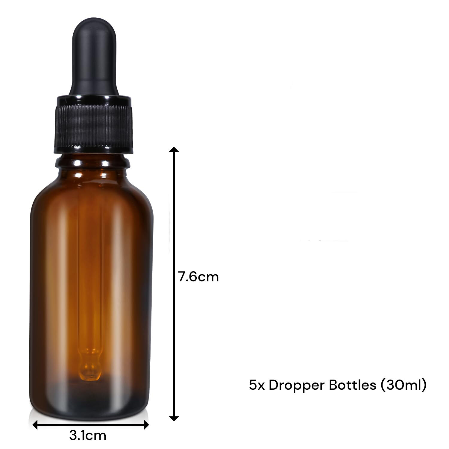 30ml (5 Pack) Amber Glass Dropper Bottle Liquid Essential Oils Bottle Bottles Leakproof Glass Tincture Bottles Price