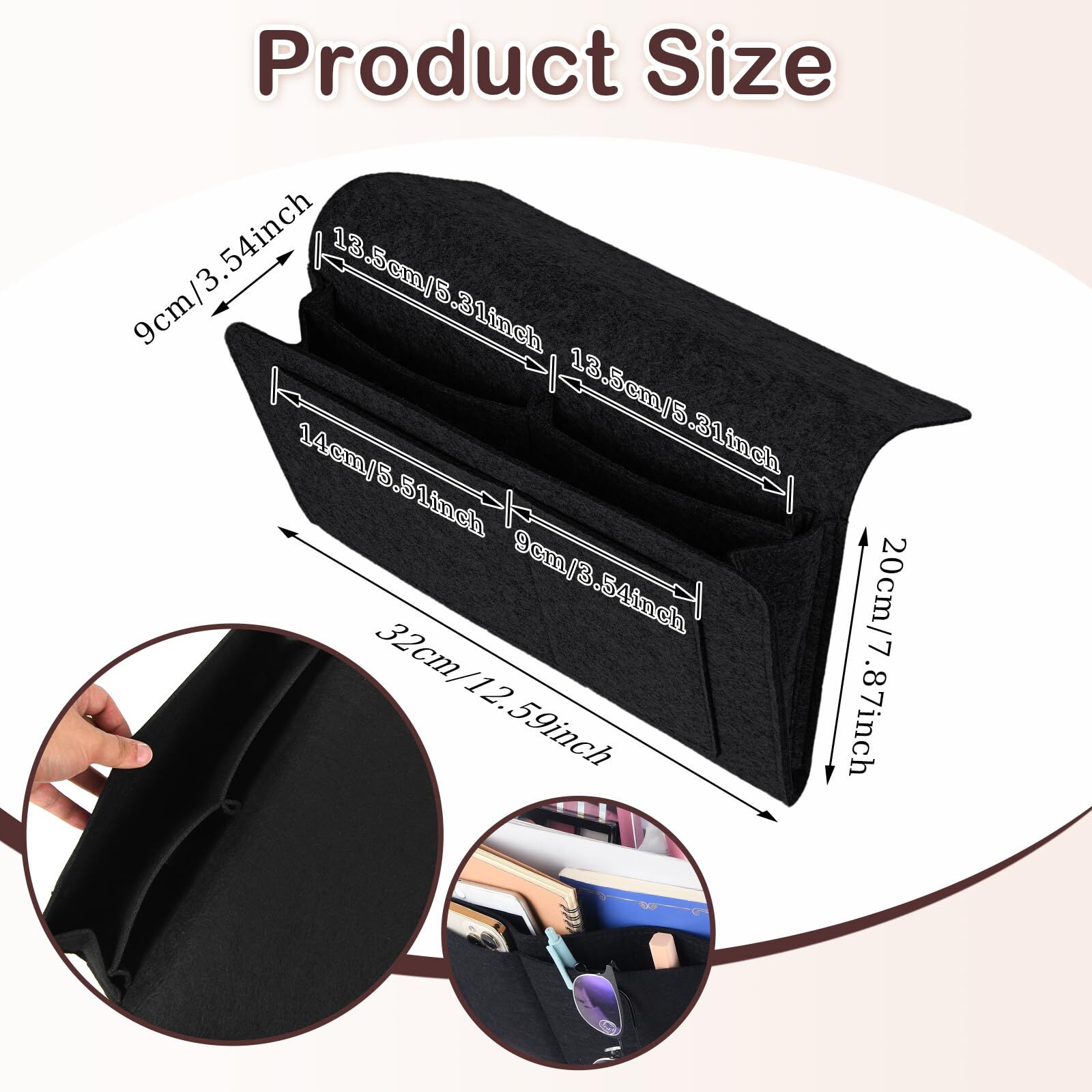 Bed Organiser Bedside Caddy Sofa Organiserd Book Magazines Organiser Black Price