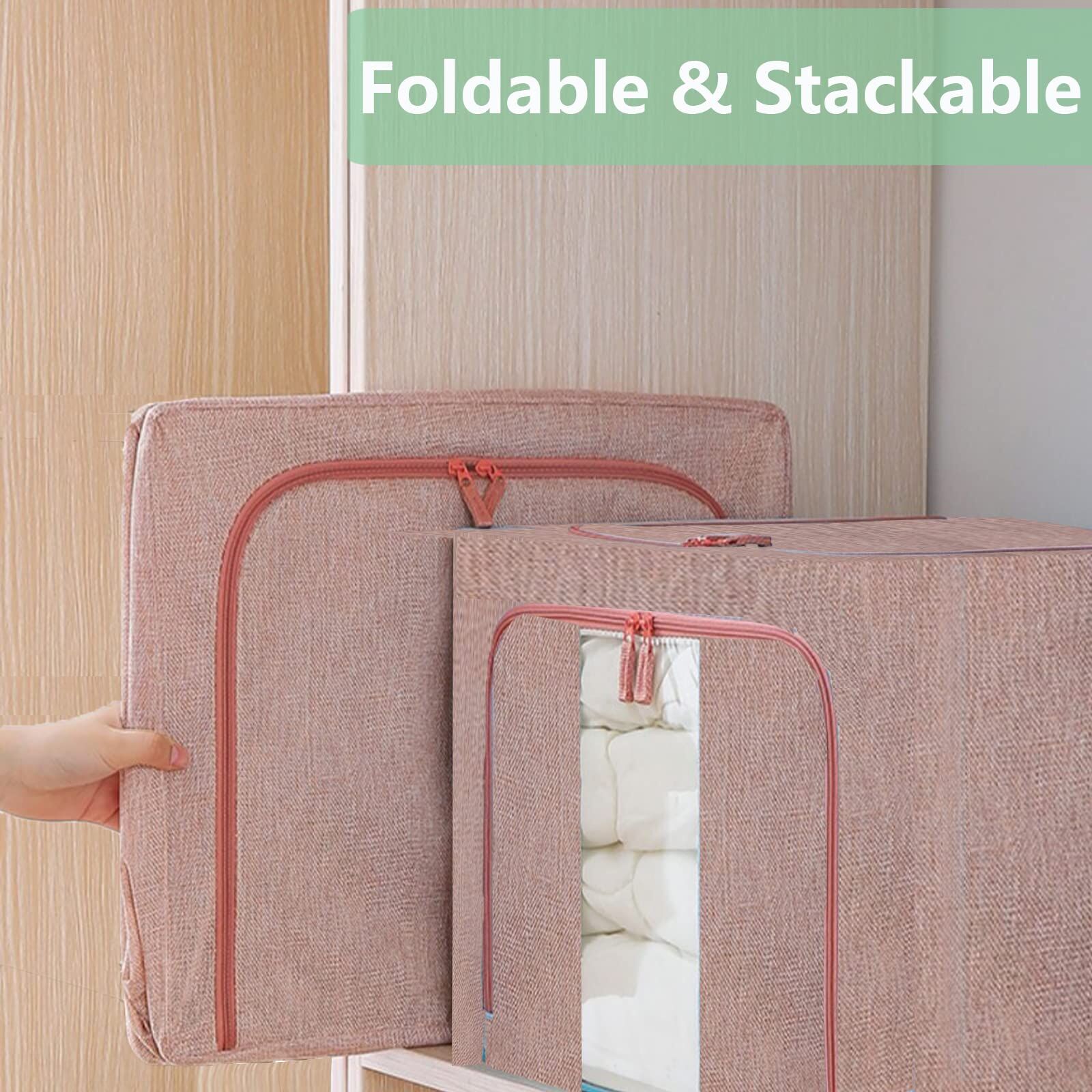 24L Cloth Storage Box Closet Organizer Storage Bags Clothes Storage Bags Wardrobe Organizer Idea PINK Price