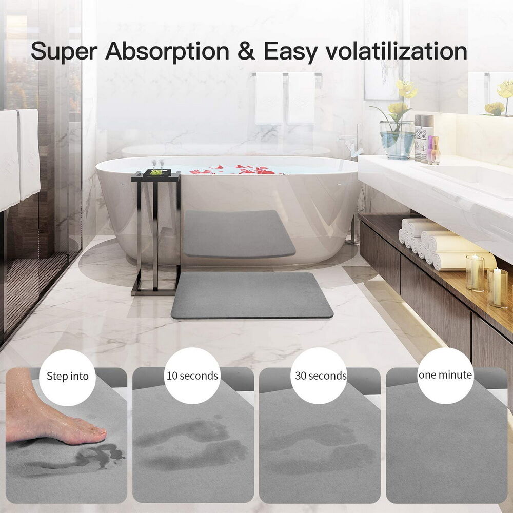 60cm*40cm Diatomaceous Earth Bath Mat, Nonslip Absorbent - Fast Drying Bathroom Floor Shower Mats Anti-Slip Mat Price