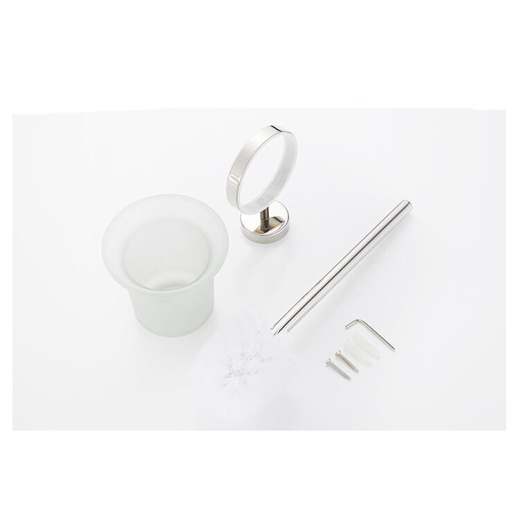 Toilet Brush Holder Wall Mount Rustproof Frosted Glass for Bathroom Price