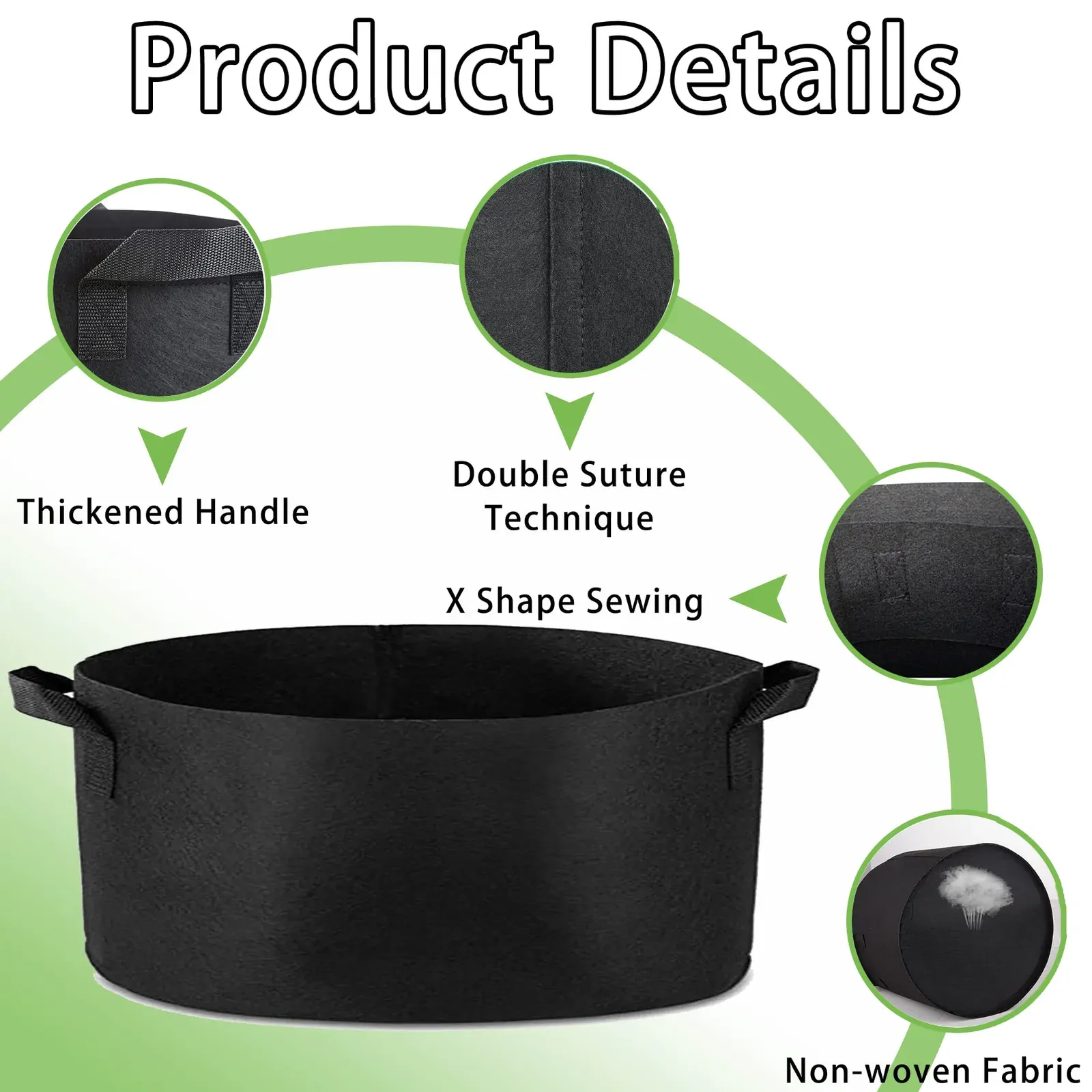 1 Pack 100 Gallon 100cm 50cm Grow Bag Heavy Duty Thickened Plant Pots with Handles for Farming Gardening Tree Price