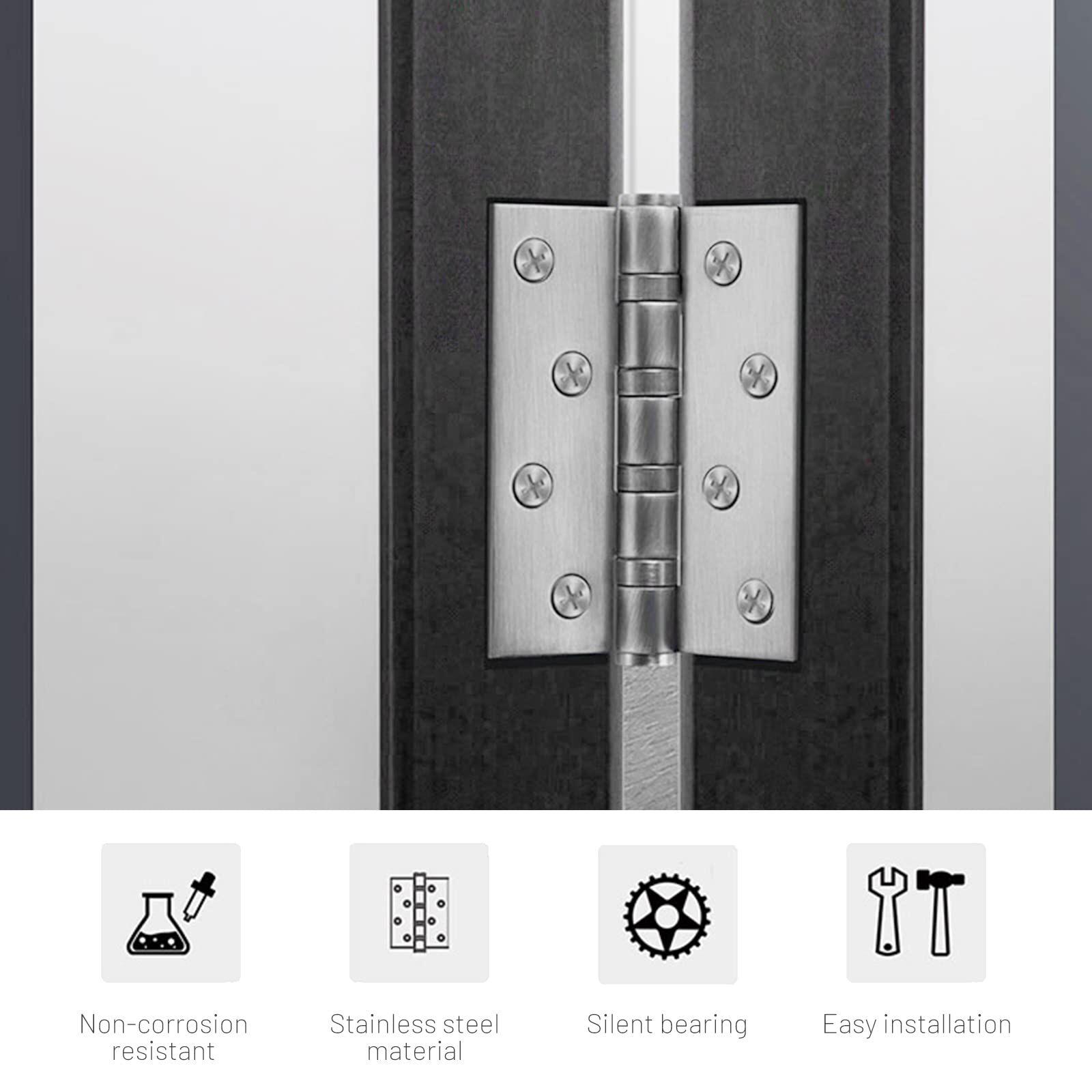 304 Flat Pin Hinge Spring 2Pack 100mm Folding Butt Door Cabinet Hinges Folding Furniture Hardware Price