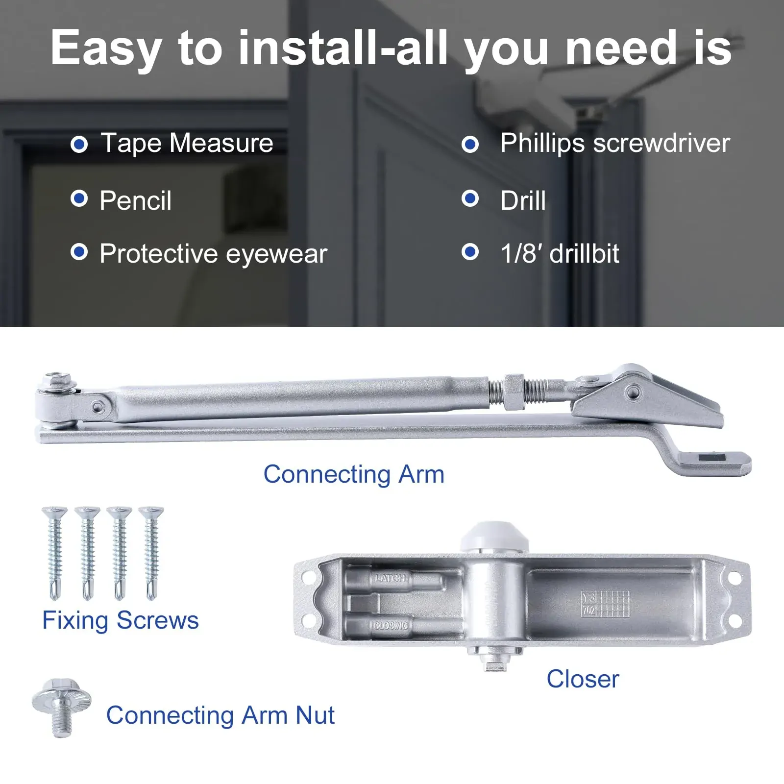 Auto Commercial Door Closers Hydraulic Door Closer for Home Commercial Door 25-45kg Price