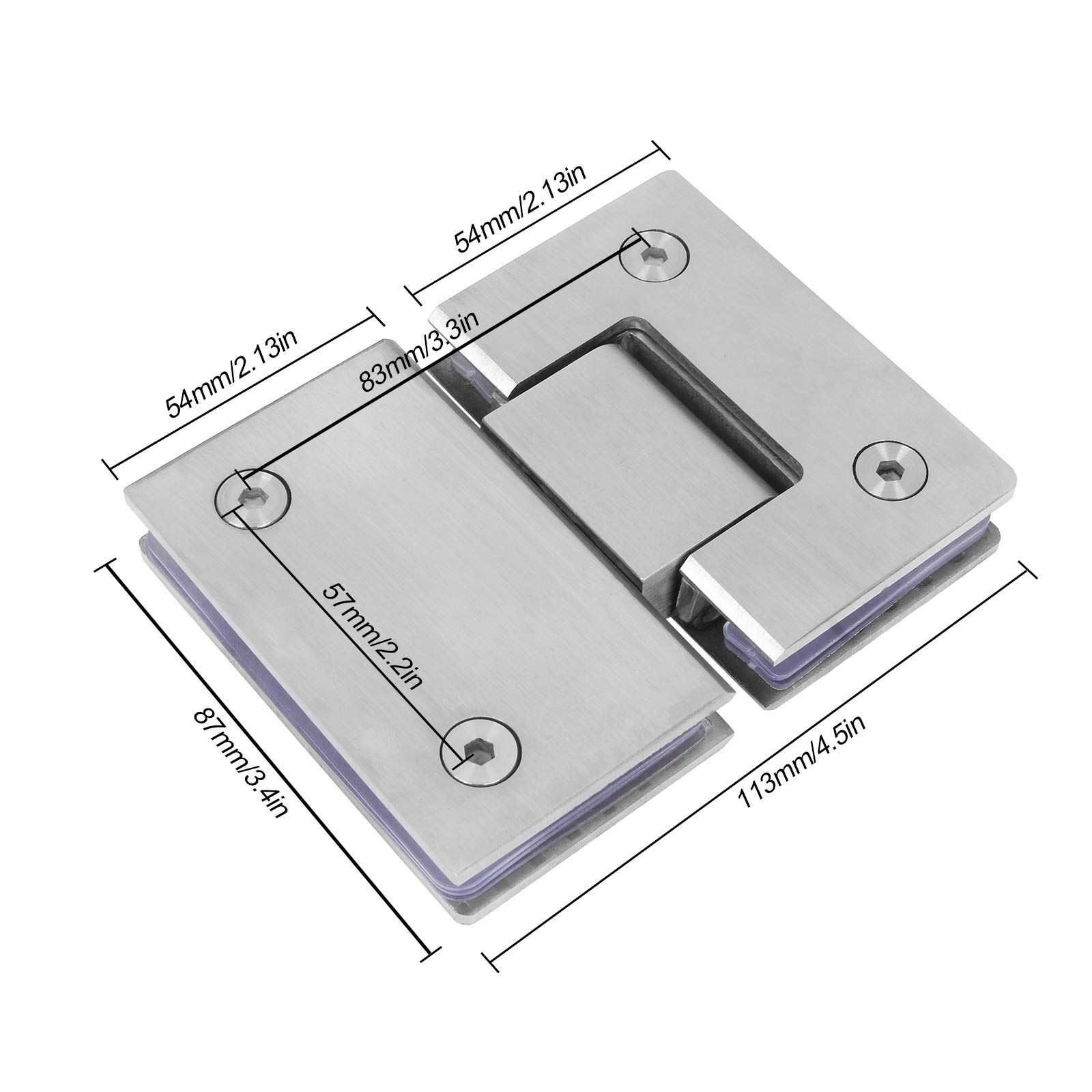 Shower Glass Door Gate Hinge 304 Stainless Steel 180 Degrees Polished Chrome Finish Price