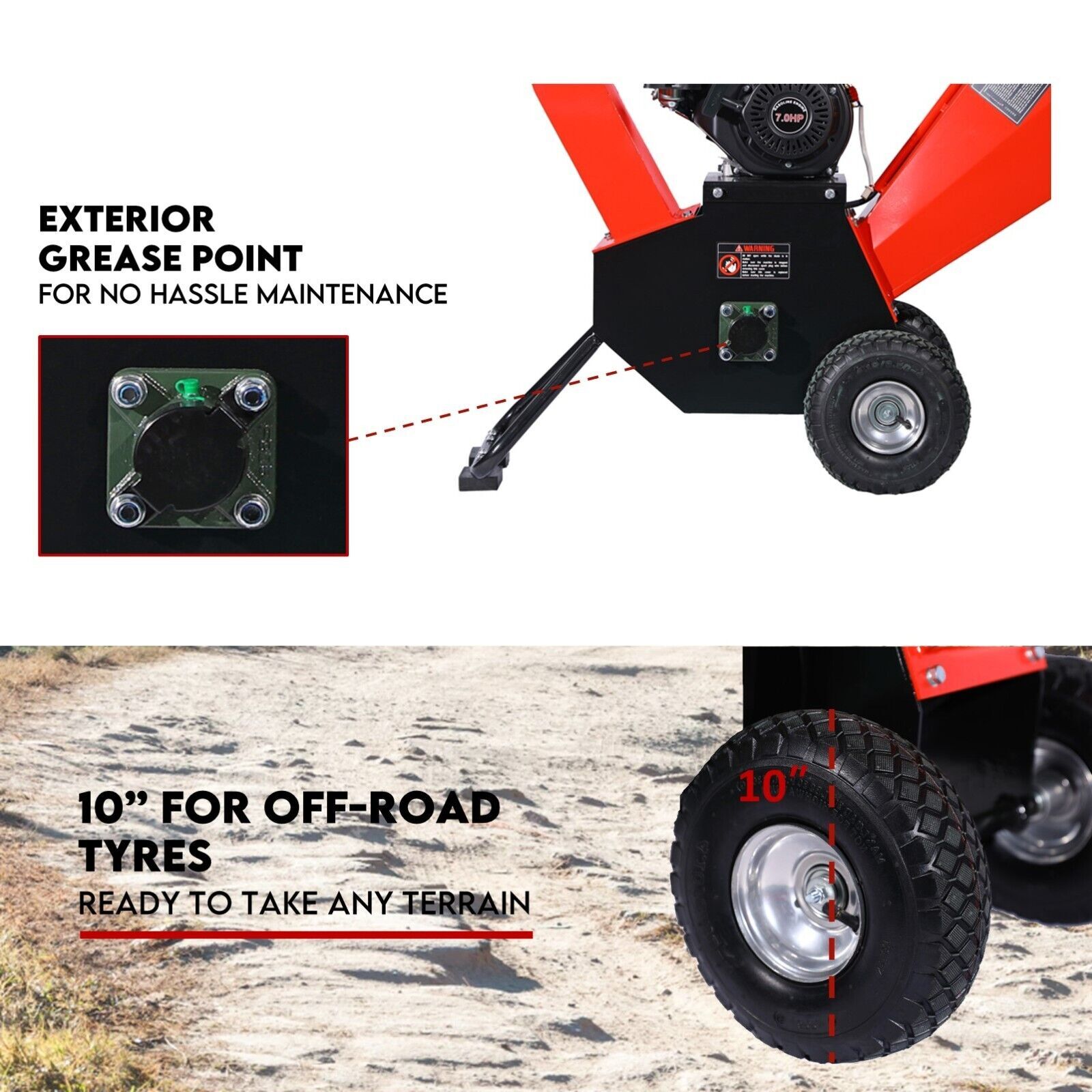 7HP Wood Chipper Self Feeding Shredder Mulcher Machine Petrol Garden Portable Price