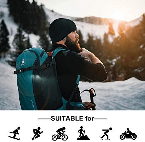 Helmet Fleece Inner Liner Cycling Skull Cap Winter Thermal MTB Mountain Cycling Cap for Men Women Headwear for Running Skiing & Winter Sports BLACK Ro Price