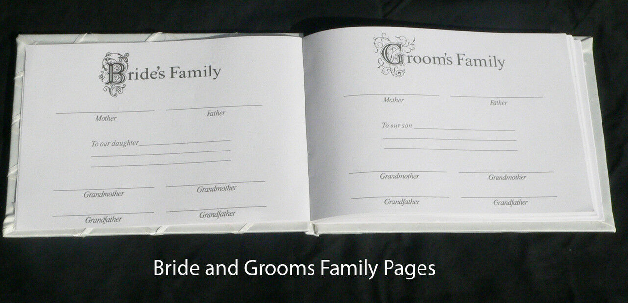White Wedding Guest Book Register with Silver Pen Matching Stand Set 36 Lined Pages - White Sach Diamante Cover Price