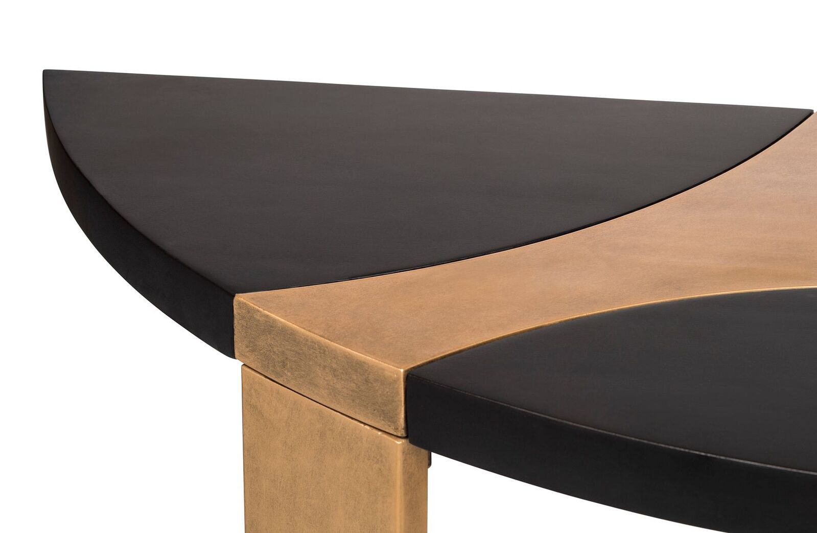 Contemporary Half Round Brass and Black Hallway Console Table Price