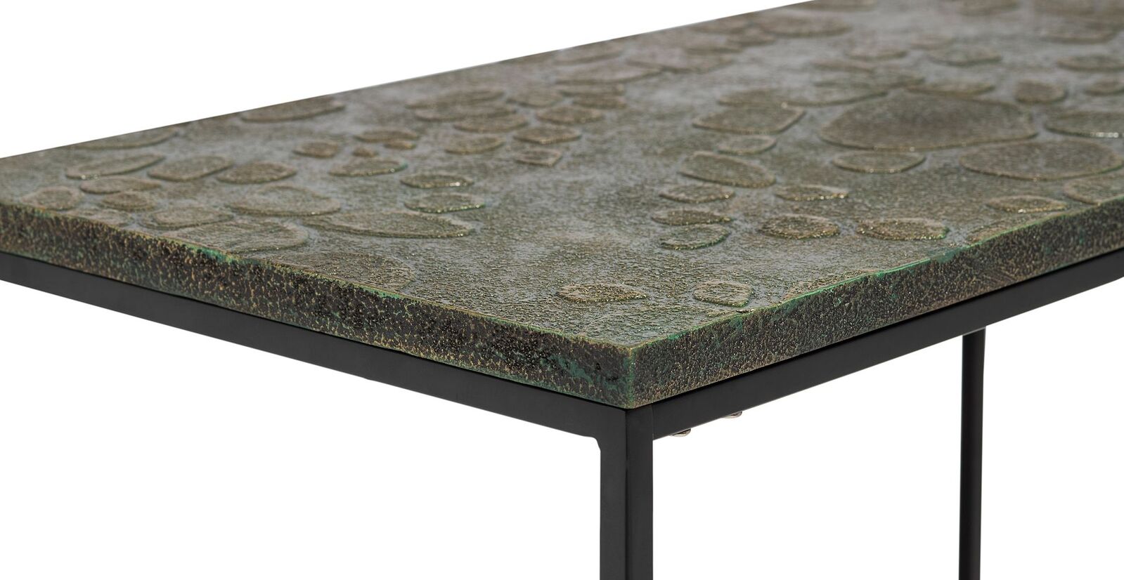 Black Sofa Side Table with Textured Wood Top Price