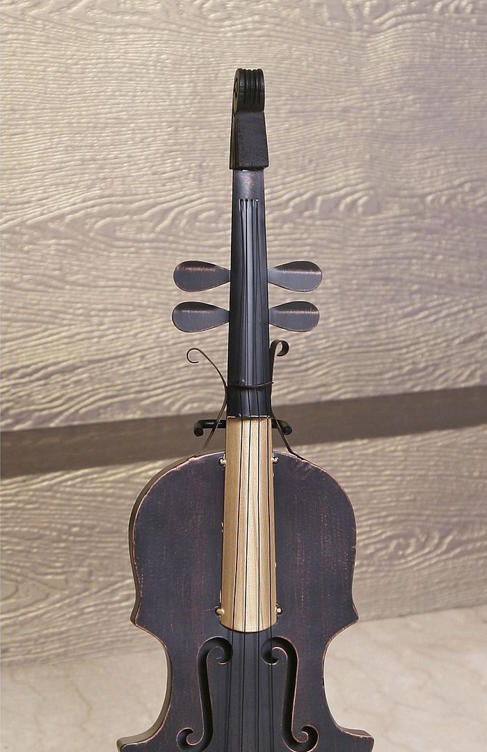 Violin Statue Display Ornament for Home Decor in Copper Finish Price