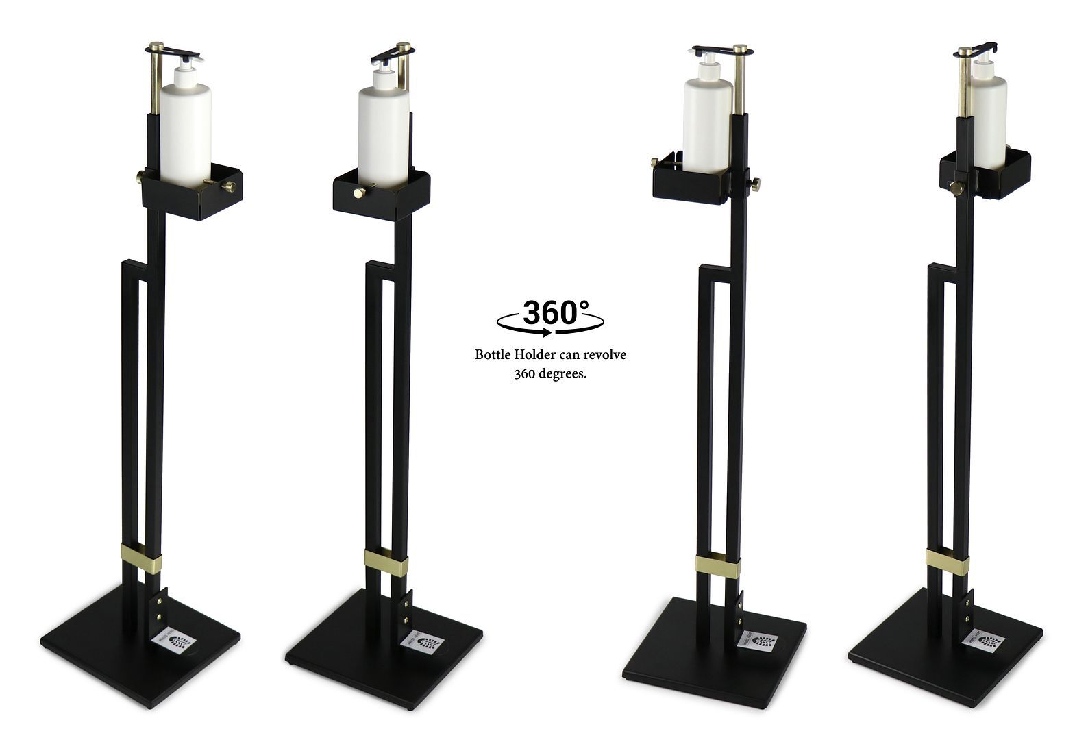 Lirash Touch Free Hand Sanitiser Dispenser Station Floor Stand Foot Operated - Gold Black Price