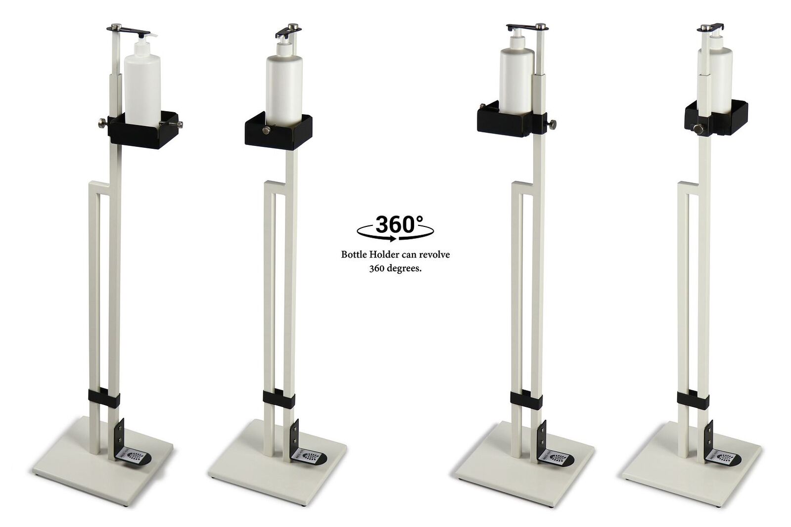 Lirash Touch Free Hand Sanitiser Dispenser Station Floor Stand Foot Operated - White Black Price