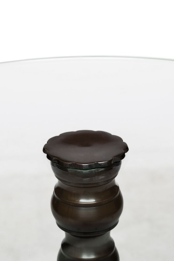 Iron Round Glass Coffee Table with Detachable Candle Holder Price