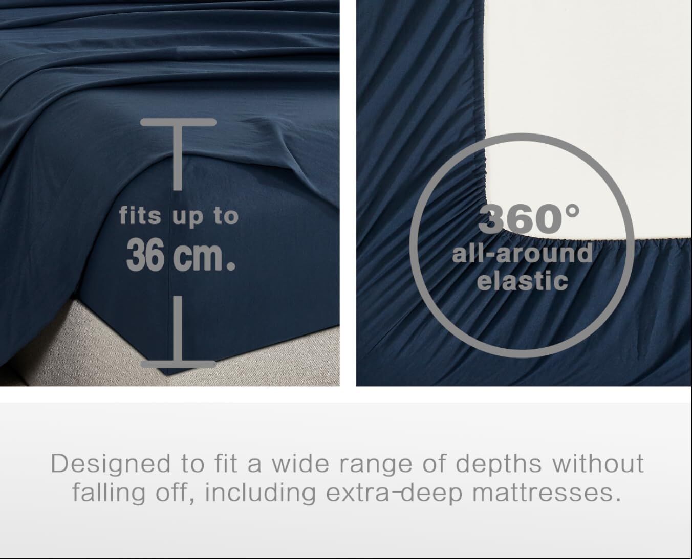 CleverPolly Vintage Washed Microfibre Sheet Set with 2 Pillowcases - Navy - King Price