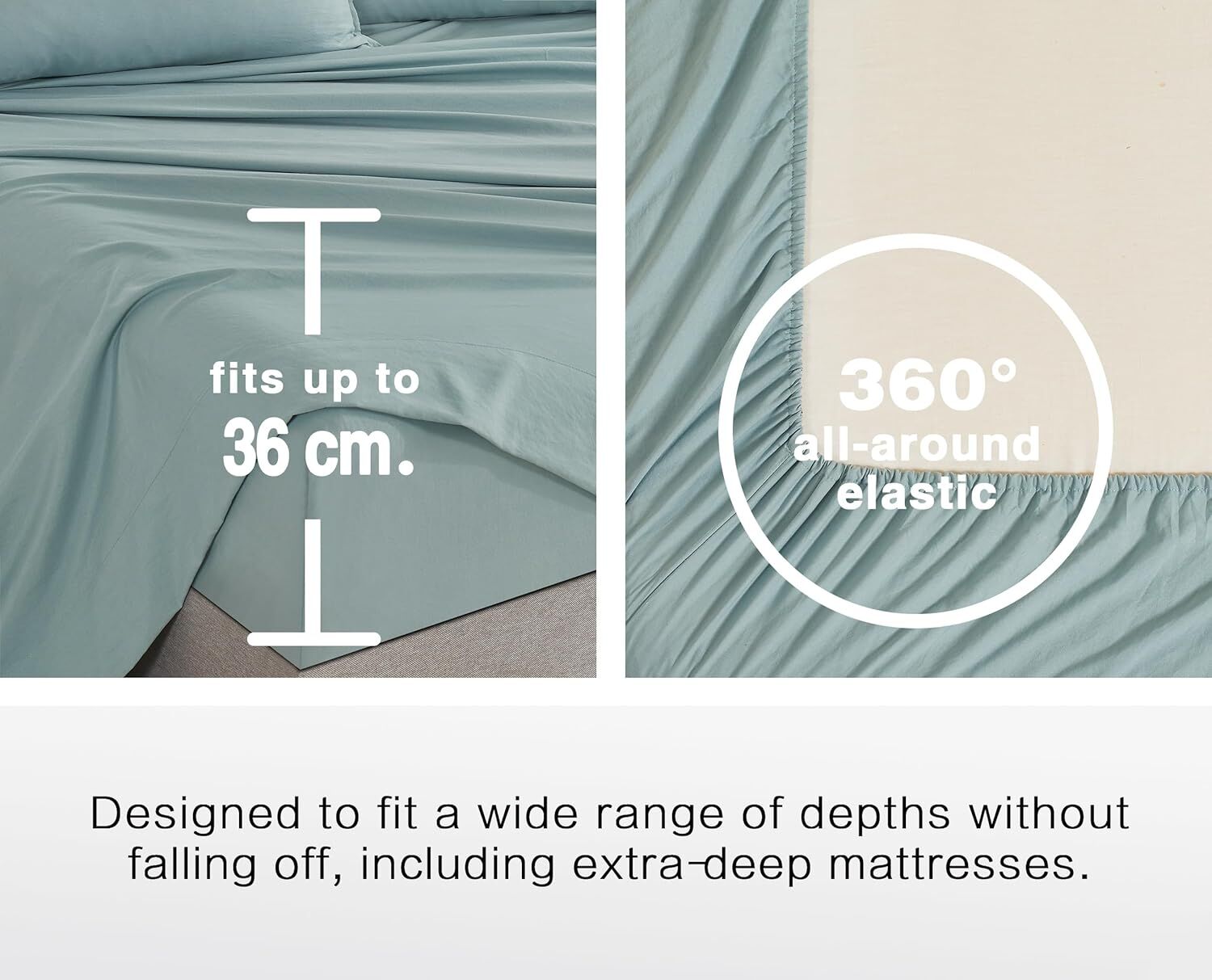 CleverPolly Vintage Washed Microfibre Sheet Set with 2 Pillowcases - Seafoam - King Price