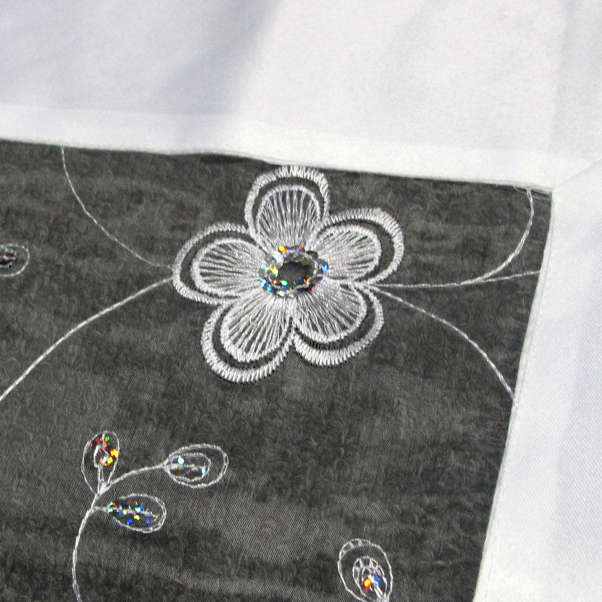 White Sequined Organza Glitter Table Cloth Topper 90 x 90 cm Price