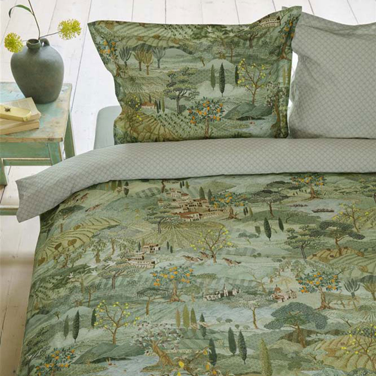 Toscana Green Cotton Quilt Cover Set King Price