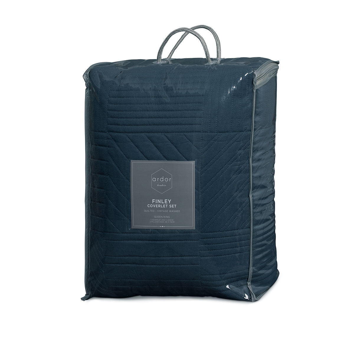 Finley Navy 3 Pcs Quilted Coverlet Set Queen/King Price