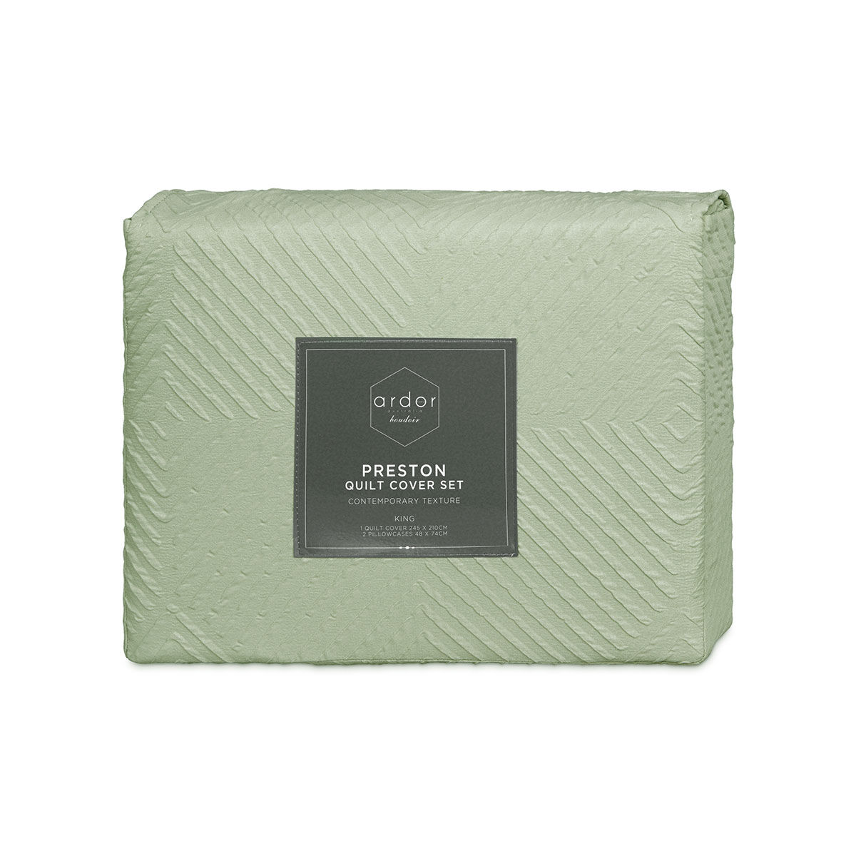Ardor Preston Pale Green Embossed Quilt Cover Set King Price
