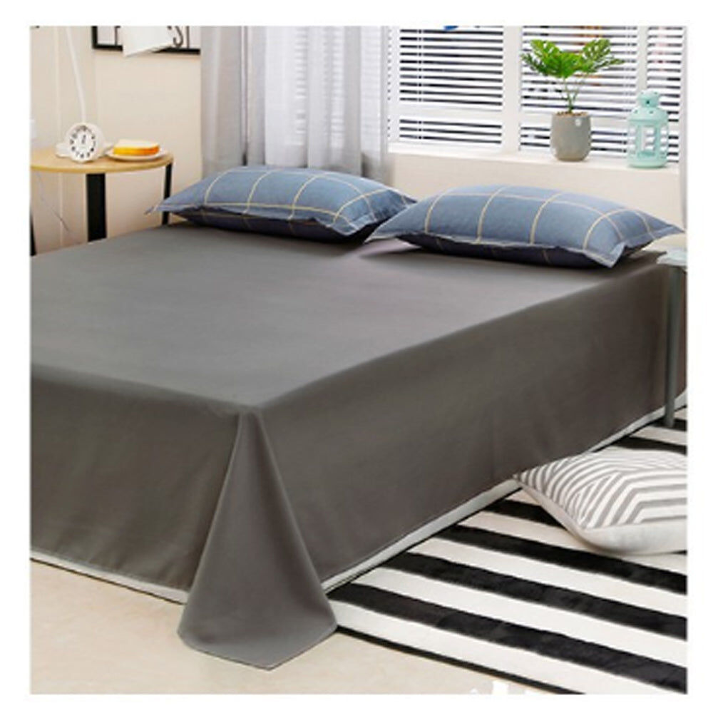 Blue Plaid Pattern Aloe Cotton Flat Sheet Quilt Cover Pillowcases 4pcs Bedding Set Duvet Doona Quilt Cover Set (King) Price