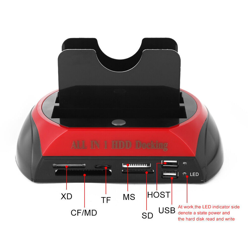All In One Docking Station USB Dual-Bay Hard Drive 2.5" 3.5" IDE SATA SSD Card Reader Price