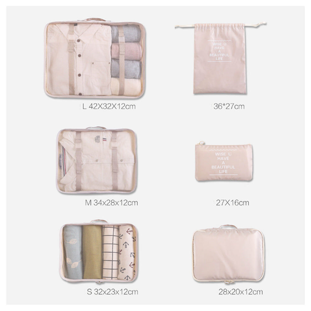 6 Pcs Waterproof Compression Packing Cubes Large Travel Luggage Organizer Storage (Pink) Price
