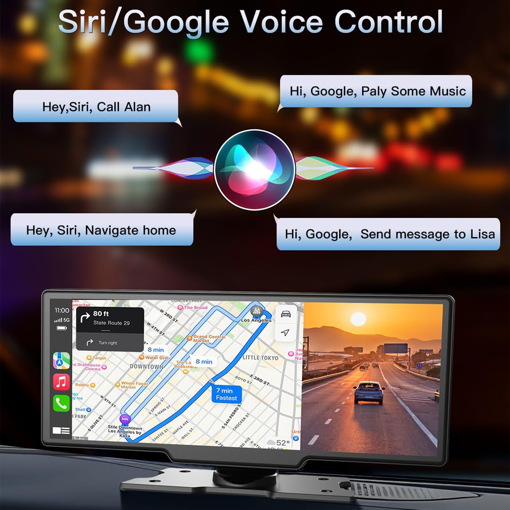 10.26" Wireless Apple Android Carplay Dual Dash Cam Front Rear Camera with 64G Card Price