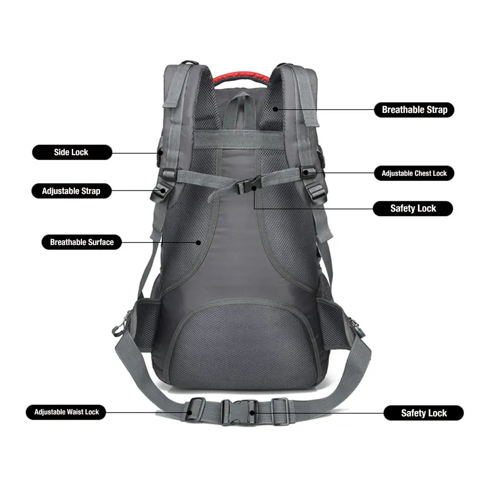 40L Waterproof Outdoor Hiking Backpack Camping Outdoor Trekking Bag(Yellow) Price