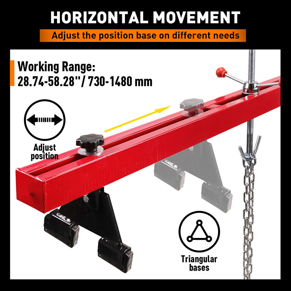 1.5M Engine Support Bar Engine Load Leveler 1100Lb Transmission Dual Hook Garage Price