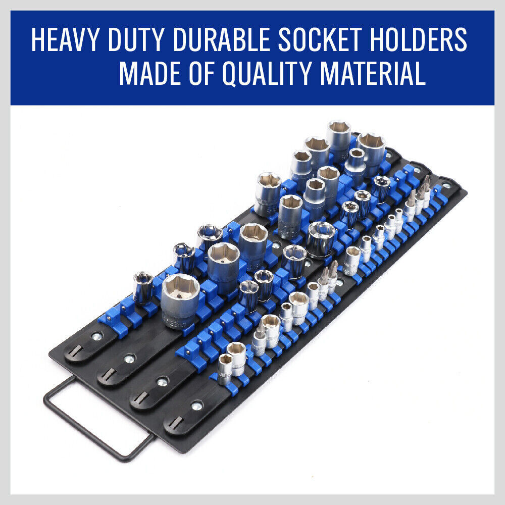 80 Socket Storage Rail Mixed Organizer Rack Holder Ball Locking 1/4" 3/8" 1/2" Price