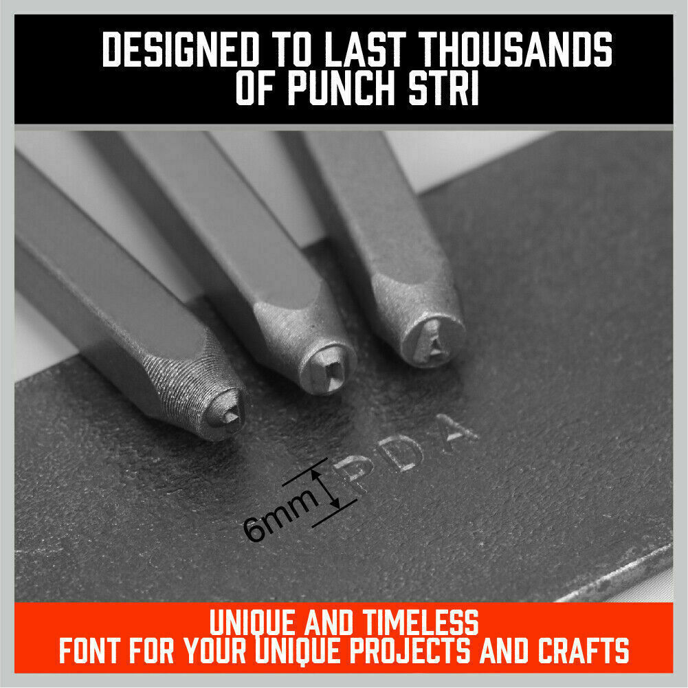 36Pc 6mm N& Capital Letter Stamp Set Punches Metal Plastic Wood Leather Price