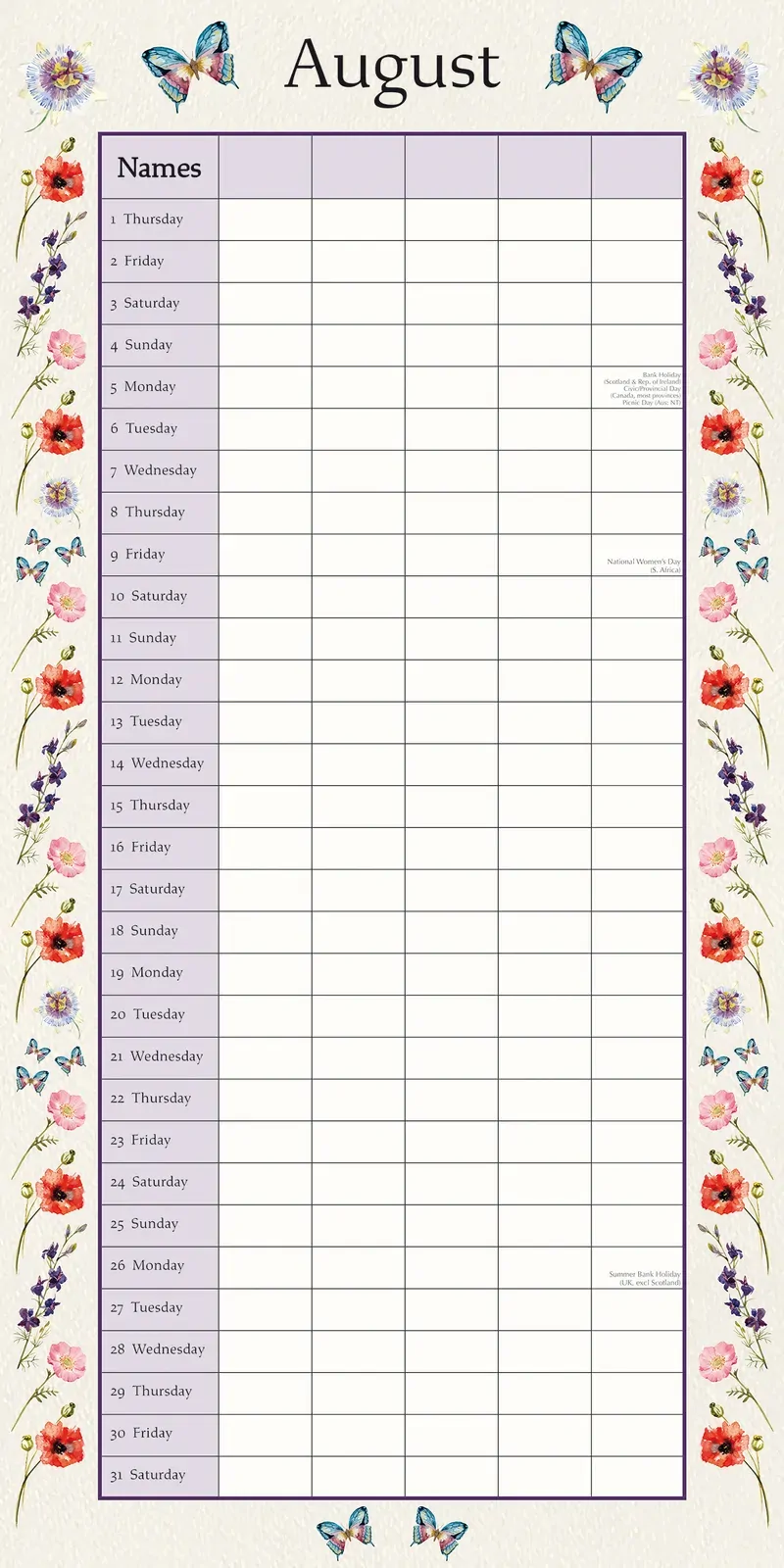 Floral Family Organiser 2024 Square Wall Calendar 16 Month School Flower Planner Price