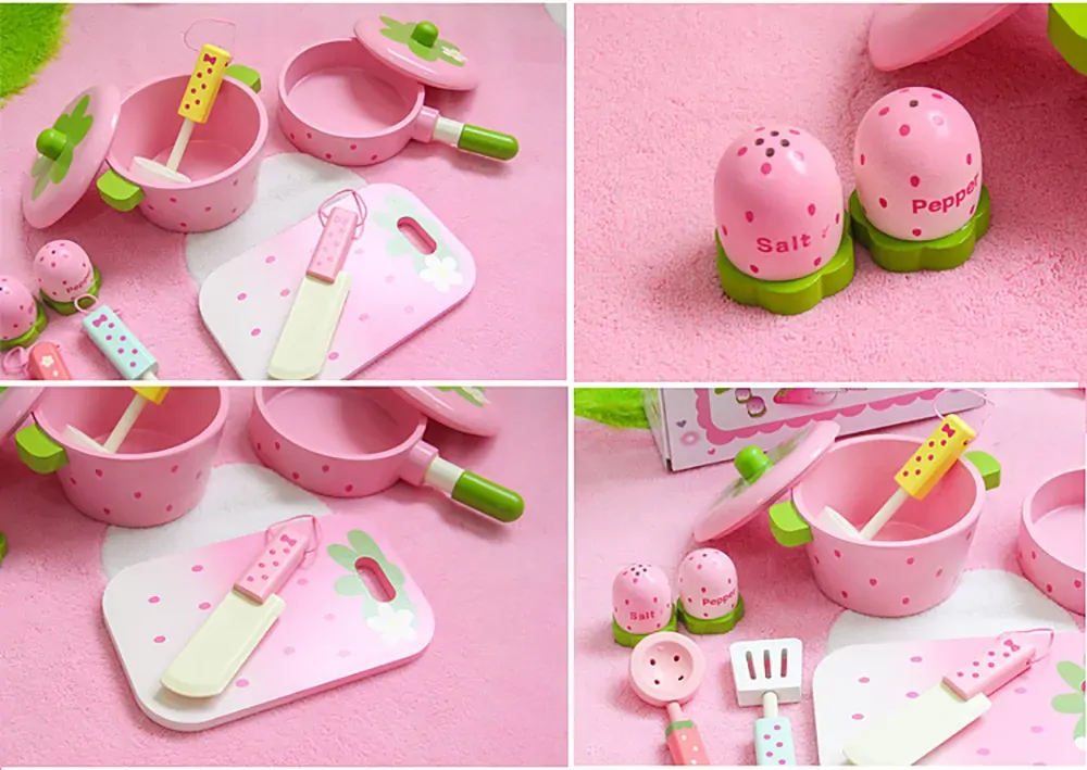 11 Pieces Kids Wooden Kitchen Play Set Price