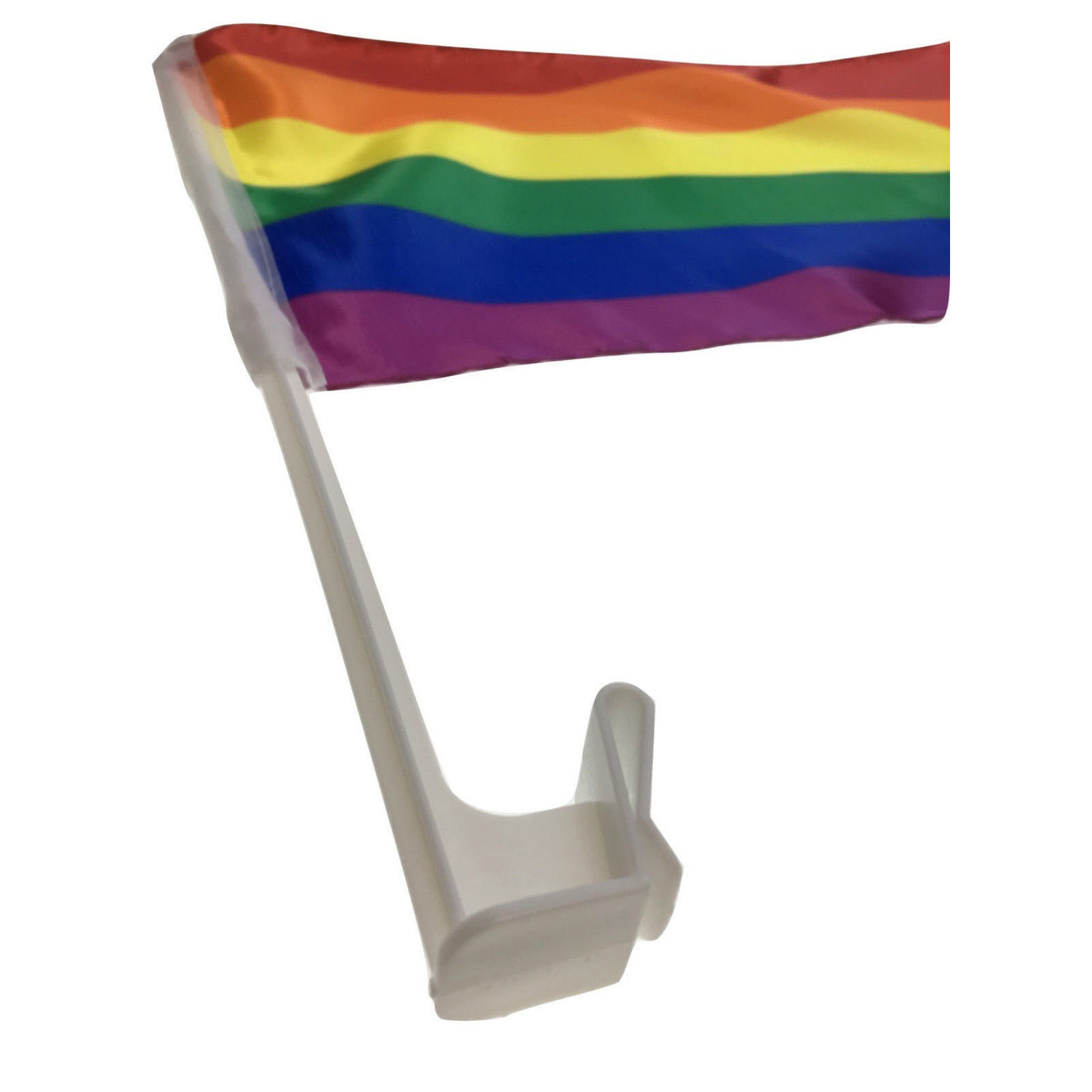 2x RAINBOW CAR FLAG with Window Clip Flags Australia Day 30cm x 45cm Gay Pride Price