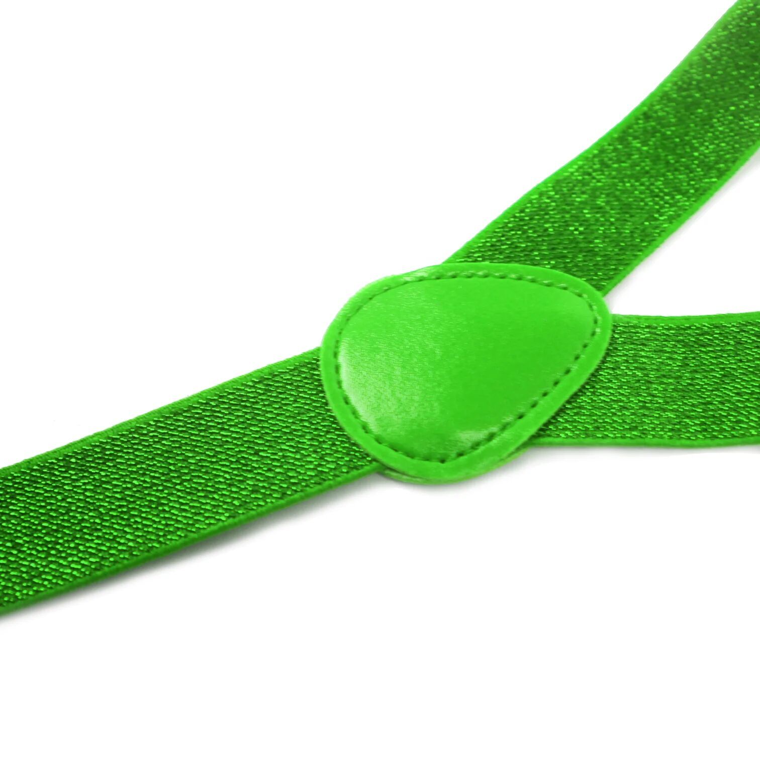 2x Mens Suspenders Braces Adjustable Strong Clip On Elastic Formal Wedding Slim - Green (Glitter) Price