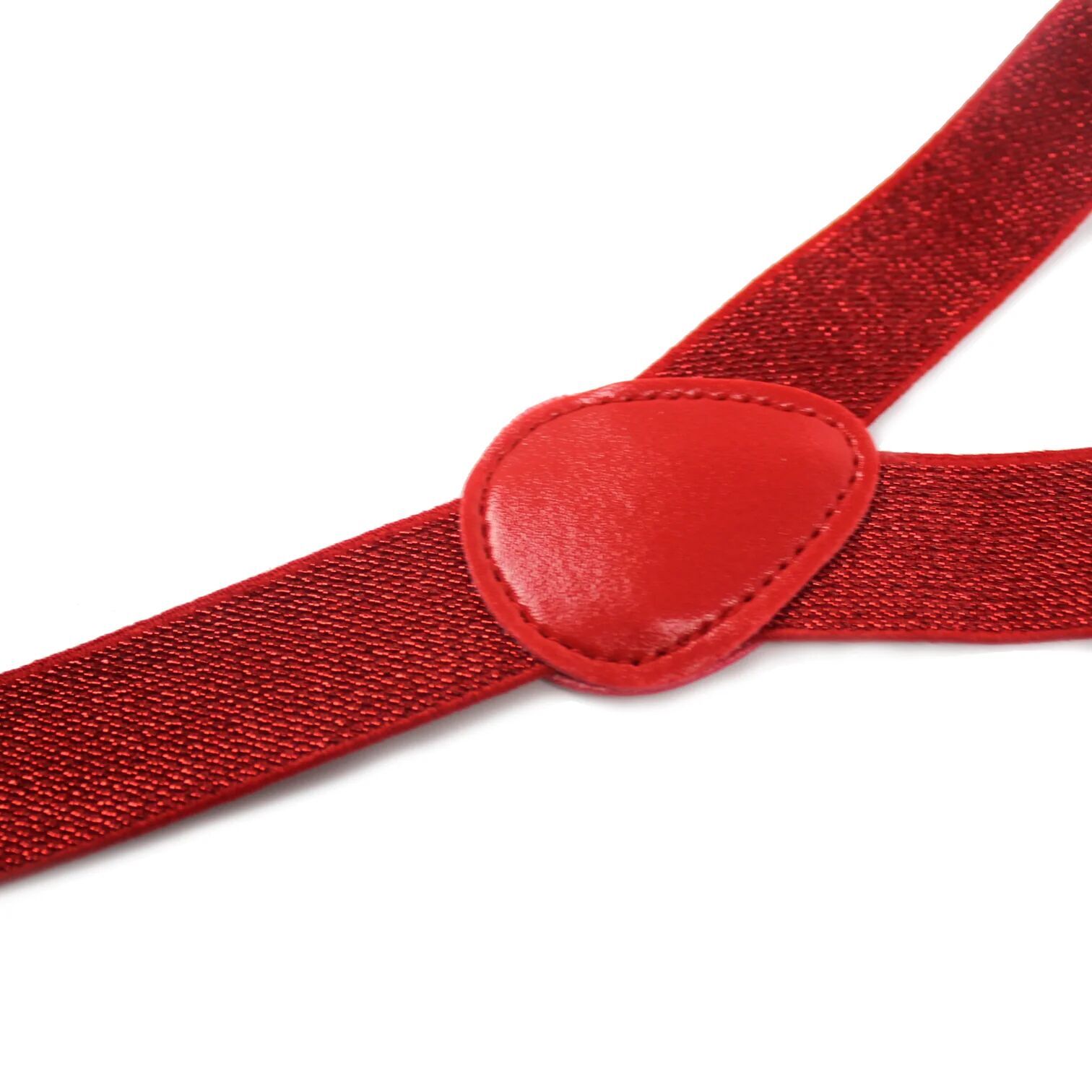 2x Mens Suspenders Braces Adjustable Strong Clip On Elastic Formal Wedding Slim - Red (Glitter) Price