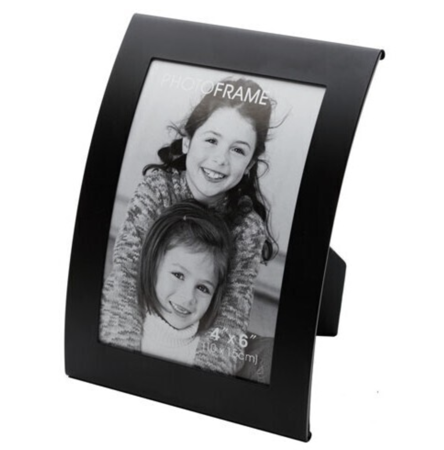 3x Curve Picture Photo Frame Curved Aluminium Portrait 10cm x 15cm (4"x6") - Black Price