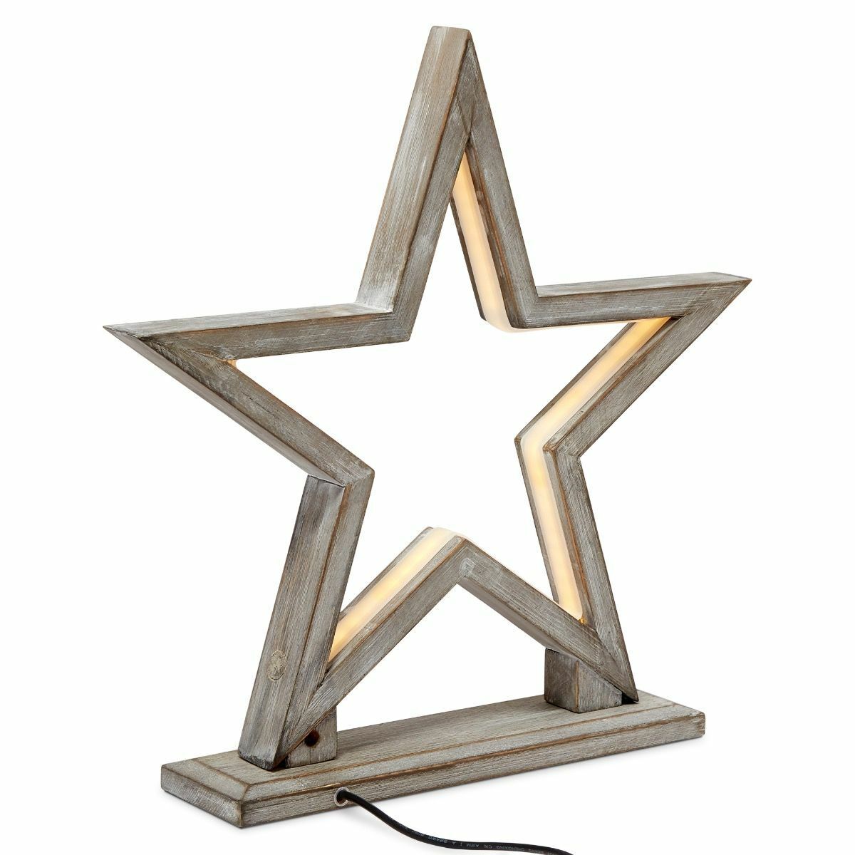 33cm Bamboo Star LED Table Lamp Light Modern Bedside - Antique Timber Price