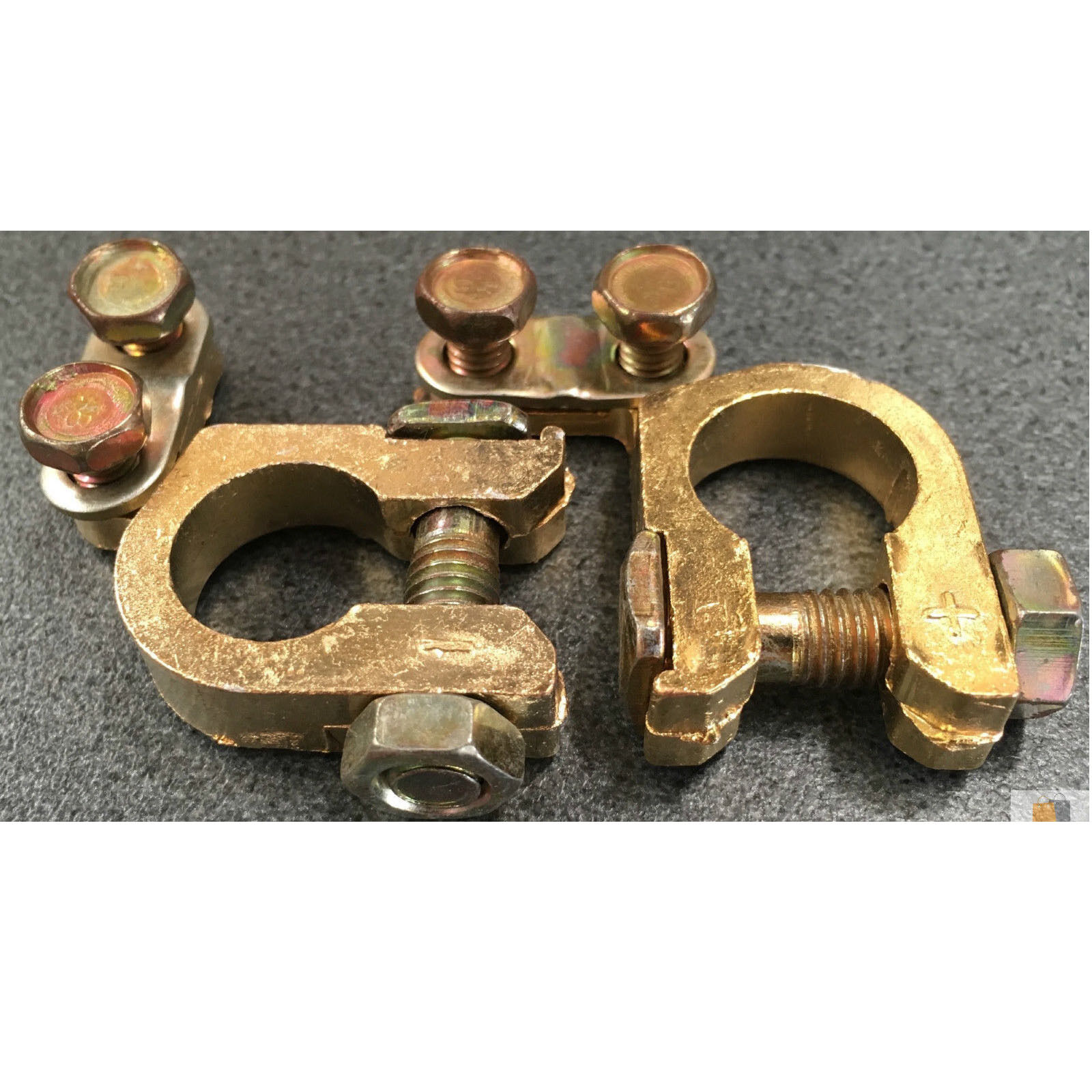 2pcs Battery Terminal Clamp Replacement Clips Brass Connector Auto Car Durable Price