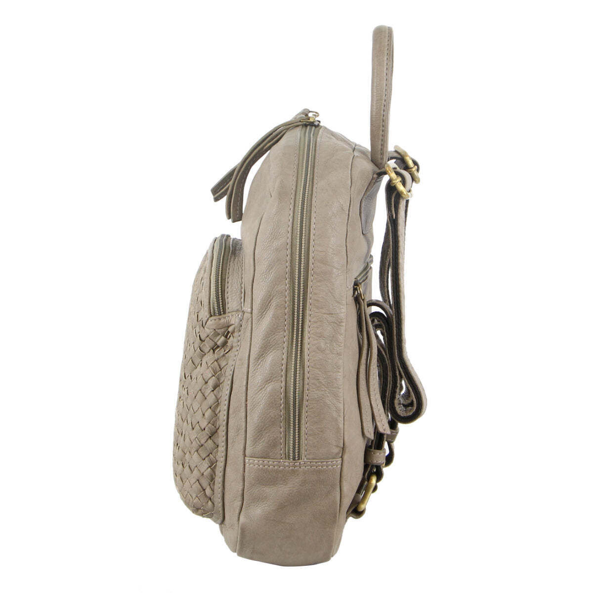 3Pc Set Pierre Cardin Womens Woven Leather Backpack + Cross-Body Bags - Sky Blue Price