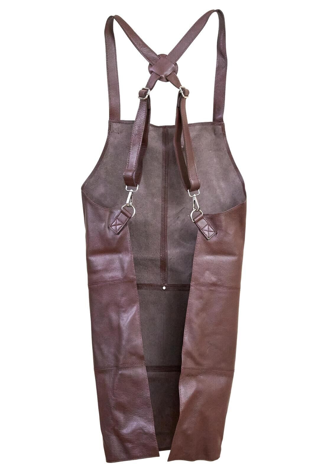 2x Pierre Cardin Professional Leather Apron Butcher Woodwork Barber Chef - Brown Price